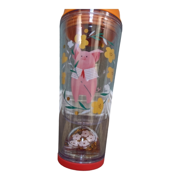 RARE! 🐷Starbucks Year of the Pig snow globe tumbler NEAR NEW 12oz - Picture 3 of 6